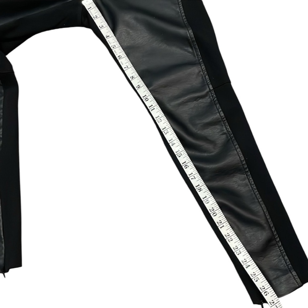 Lauren Ralph Lauren Black Stretch & Faux Leather Leggings with Ankle Zips 4 EUC - Picture 12 of 15